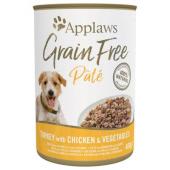 Applaws Grain Free Pate для собак беззерновой паштет индейка с курицей и овощами, 400 г